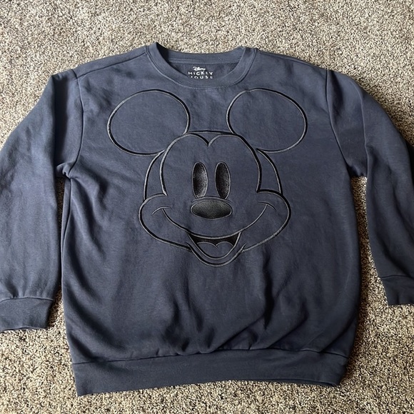 EUC DISNEY MICKEY MOUSE EMBROIDERED CREW NECK, size 8-10 - Picture 3 of 5